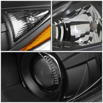 D-Motoring - Headlights - Black Housing - Amber Corner - Projector - Plug-n-Play - Pair - 14-17 Mazda 3 - 2