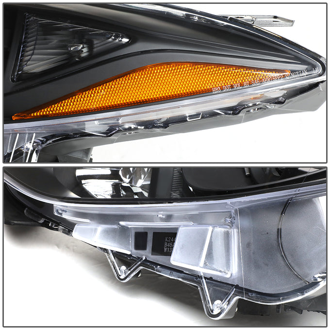 D-Motoring - Headlights - Black Housing - Amber Corner - Projector - Plug-n-Play - Pair - 14-17 Mazda 3 - 3