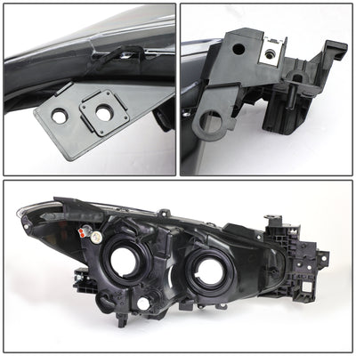 D-Motoring - Headlights - Black Housing - Amber Corner - Projector - Plug-n-Play - Pair - 14-17 Mazda 3 - 4