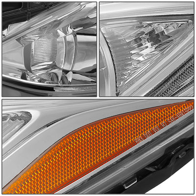 D-Motoring - Headlights - Chrome Housing - Amber Corner - Projector - Plug-n-Play - Pair - 14-17 Mazda 3 - 3