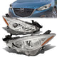 14-17 Mazda 3 Headlights - Chrome Housing - Amber Corner - Projector - Plug-n-Play - Pair