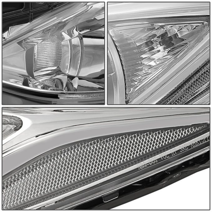 D-Motoring - Headlights - Chrome Housing - Projector - Plug-n-Play - Pair - 14-17 Mazda 3 - 3