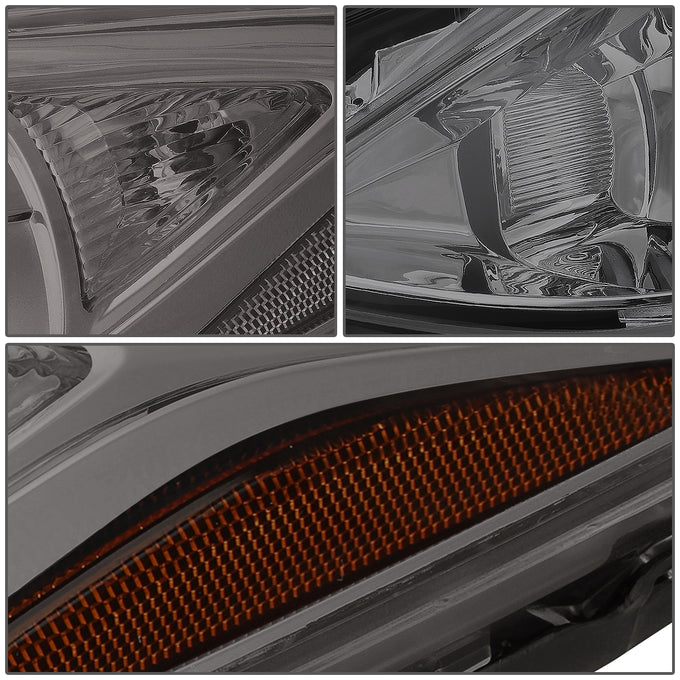 D-Motoring - Headlights - Smoked Lens - Amber Corner - Projector - Plug-n-Play - Pair - 14-17 Mazda 3 - 3