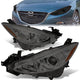 14-17 Mazda 3 Headlights - Smoked Housing - Amber Corner - Projector - Plug-n-Play - Pair