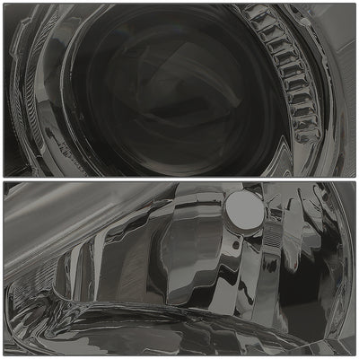 D-Motoring - Headlights - Projector - Smoked Lens - Clear Corner - Plug-n-Play - Pair - 14-17 Mazda 3 - 2