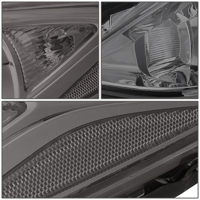 D-Motoring - Headlights - Projector - Smoked Lens - Clear Corner - Plug-n-Play - Pair - 14-17 Mazda 3 - 3