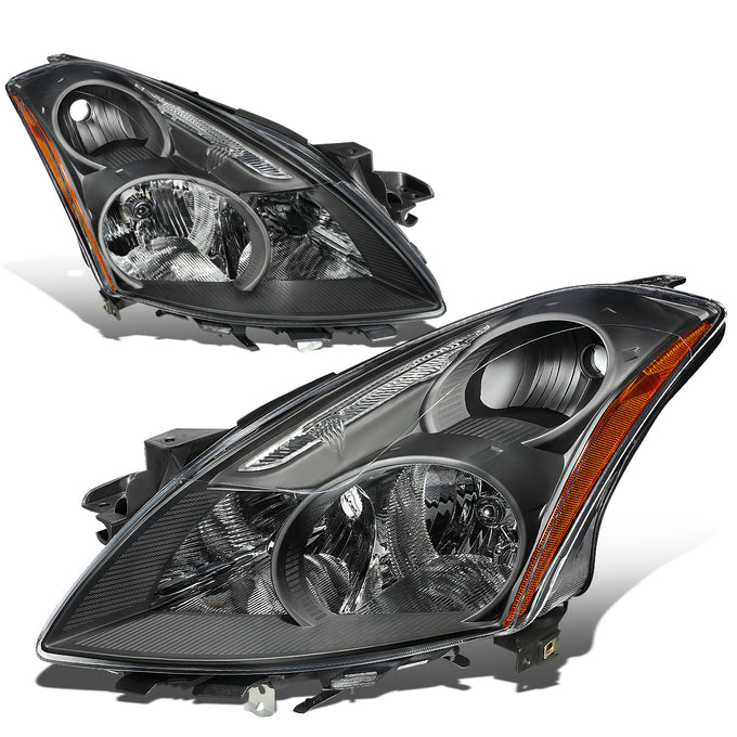 10-12 Nissan Altima Headlights - Black Housing - Amber Corner - Plug-n-Play - Pair