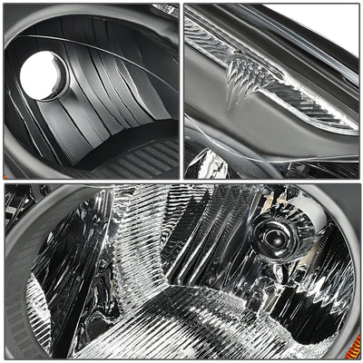 D-Motoring - 10-12 Nissan Altima Sedan  Headlights - Black Housing - Amber Corner - Plug-n-Play - Pair - 3