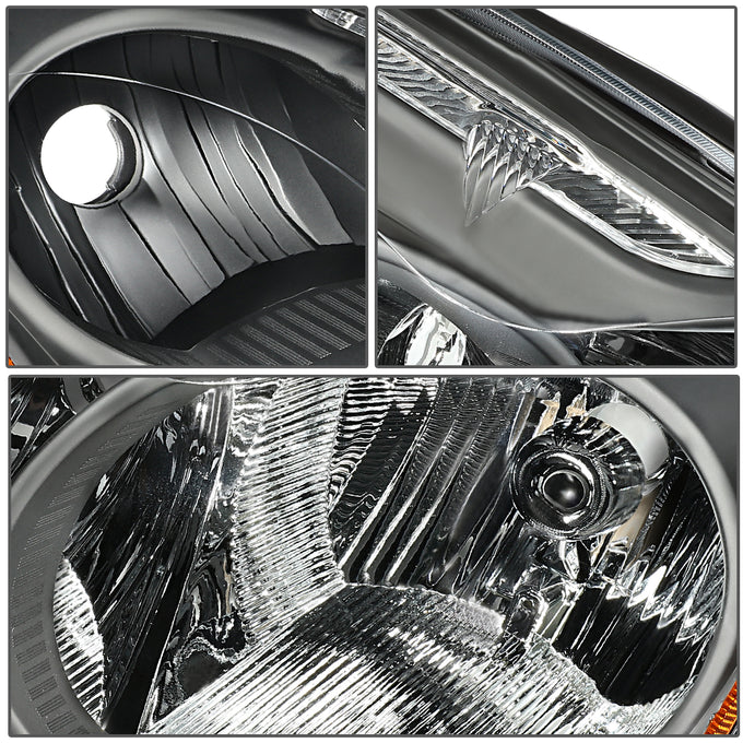 D-Motoring - 10-12 Nissan Altima Sedan  Headlights - Black Housing - Amber Corner - Plug-n-Play - Pair - 3