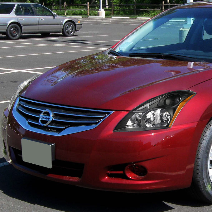 D-Motoring - 10-12 Nissan Altima Sedan  Headlights - Black Housing - Amber Corner - Plug-n-Play - Pair - 7