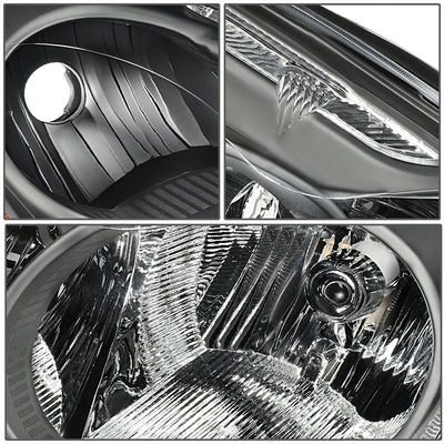 D-Motoring - 10-12 Nissan Altima Sedan Headlights - Black Housing - Clear Lens - Clear Corner - Plug-n-Play - Pair - 3