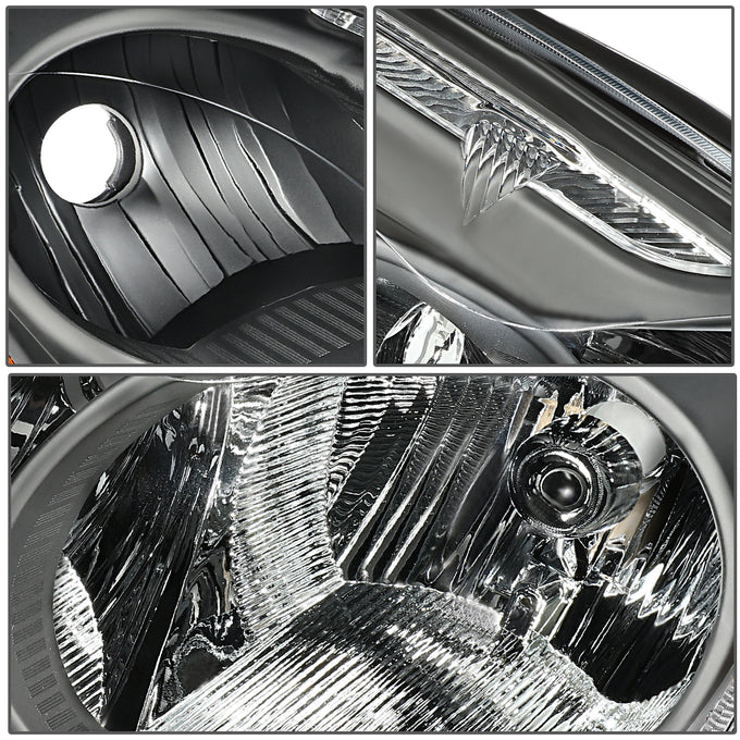 D-Motoring - 10-12 Nissan Altima Sedan Headlights - Black Housing - Clear Lens - Clear Corner - Plug-n-Play - Pair - 3