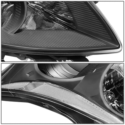 D-Motoring - 10-12 Nissan Altima Sedan Headlights - Black Housing - Clear Lens - Clear Corner - Plug-n-Play - Pair - 4