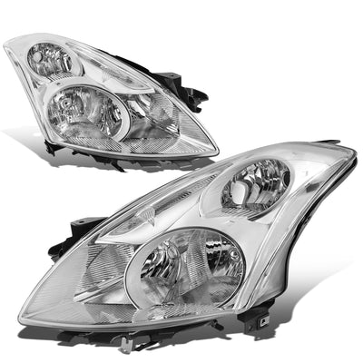 10-12 Nissan Altima Headlights - Chrome Housing - Clear Corner - Plug-n-Play - Pair