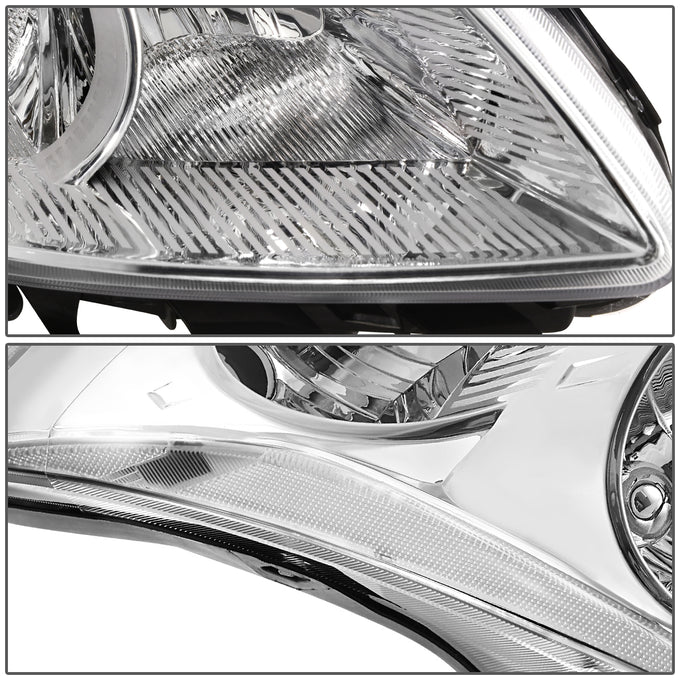 D-Motoring - 10-12 Nissan Altima Sedan  Headlights - Chrome Housing - Clear Corner - Plug-n-Play - Pair - 4