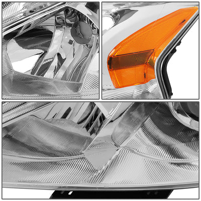 D-Motoring - Headlights - Projector - Chrome Housing - Clear Lens - Amber Corner - Plug-n-Play - Pair - 13-15 Nissan Altima - 4