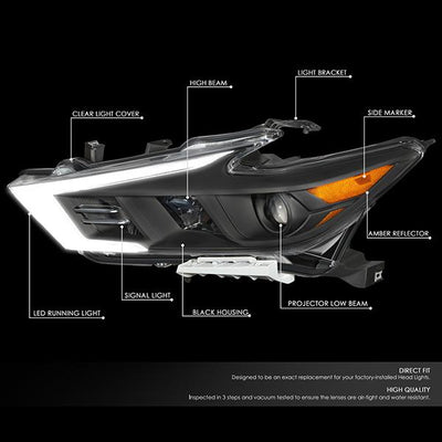 led-drl-16-18-nissan-maxima-s-sl-sv-projector-headlight-lamps-black-housing-hl-oh-nm16-bk-am - 2