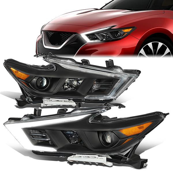 led-drl-16-18-nissan-maxima-s-sl-sv-projector-headlight-lamps-black-housing-hl-oh-nm16-bk-am - 1