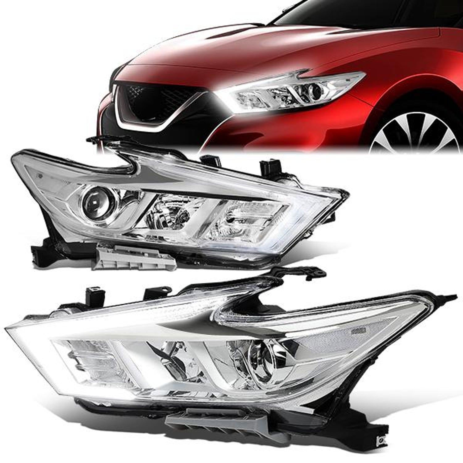 led-drl-16-18-nissan-maxima-s-sl-sv-projector-headlight-lamps-chrome-housing-hl-oh-nm16-ch-cl1 - 1