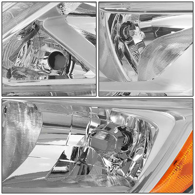 14-16 Nissan Rogue Headlights - LED DRL - Chrome Housing - Clear Lens - Amber Corner - Plug-n-Play - Pair - 6