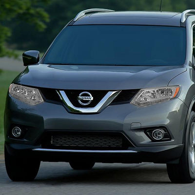 14-16 Nissan Rogue Headlights - LED DRL - Chrome Housing - Clear Lens - Amber Corner - Plug-n-Play - Pair - 10