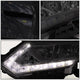 14-16 Nissan Rogue Headlights - LED DRL - Smoked Housing - Smoked Lens - Clear Corner - Plug-n-Play - Pair - 5