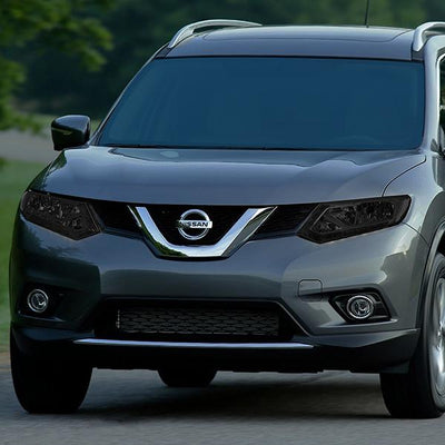14-16 Nissan Rogue Headlights - LED DRL - Smoked Housing - Smoked Lens - Clear Corner - Plug-n-Play - Pair - 10