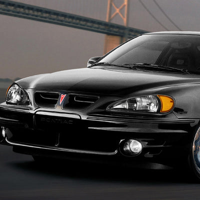 D-Motoring - 99-05 Pontiac Grand AmHeadlights - Black Housing - Clear Lens - Amber Corner - Plug-n-Play - Pair - 7