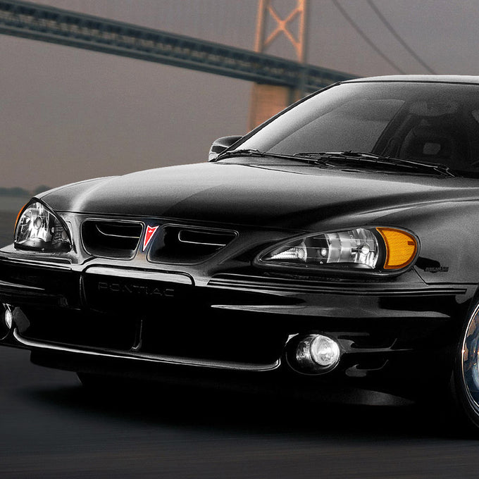 D-Motoring - 99-05 Pontiac Grand AmHeadlights - Black Housing - Clear Lens - Amber Corner - Plug-n-Play - Pair - 7