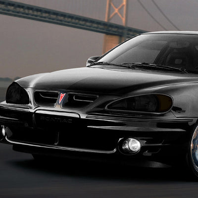 D-Motoring - 99-05 Pontiac Grand AmHeadlights - Smoked Housing - Smoked Lens - Amber Corner - Plug-n-Play - Pair - 7