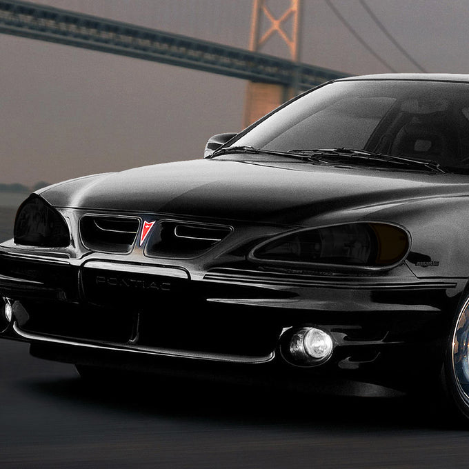D-Motoring - 99-05 Pontiac Grand AmHeadlights - Smoked Housing - Smoked Lens - Amber Corner - Plug-n-Play - Pair - 7