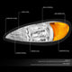 D-Motoring - 99-05 Pontiac Grand AmHeadlights - Chrome Housing - Clear Lens - Amber Corner - Plug-n-Play - Pair - 2
