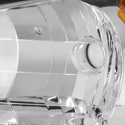 D-Motoring - 99-05 Pontiac Grand AmHeadlights - Chrome Housing - Clear Lens - Amber Corner - Plug-n-Play - Pair - 3
