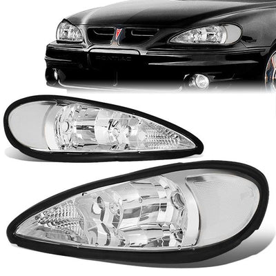 99-05-pontiac-grand-am-headlights-chrome-housing-clear-lens-clear-corner-plug-n-play-pair-hl-oh-pgam99-ch-cl1 - 1