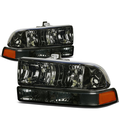 D-Motoring - Headlights - Smoked Lens - Amber Corner - Plug-n-Play - Pair - Chevrolet Blazer / S10 - 1
