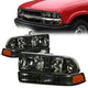 98-04 Chevrolet Blazer S10 Headlights - Smoked Housing - Amber Corner - Plug-n-Play - Pair