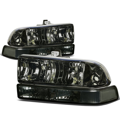 D-Motoring - Headlights - Smoked Lens - Clear Corner - Plug-n-Play - Pair - Chevrolet Blazer / S10 - 1