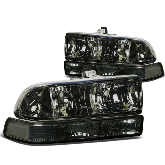 D-Motoring - Headlights - Smoked Lens - Clear Corner - Plug-n-Play - Pair - Chevrolet Blazer / S10 - 3