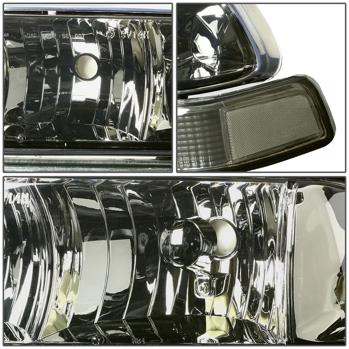 D-Motoring - Headlights - Smoked Lens - Clear Corner - Plug-n-Play - Pair - Chevrolet Blazer / S10 - 2