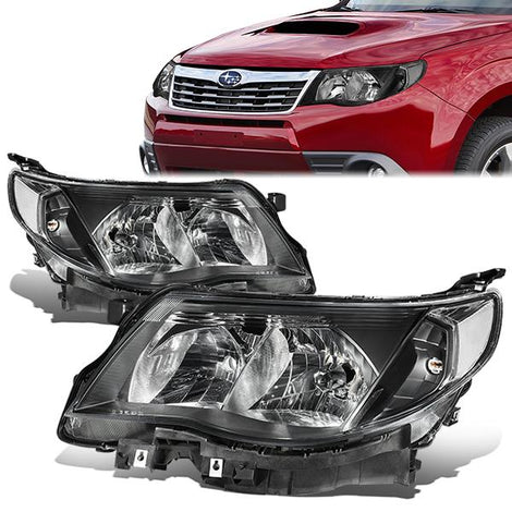 09-13-subaru-forester-headlights-black-housing-clear-corner-plug-n-play-pair-hl-oh-sfor09-bk-cl1 - 1