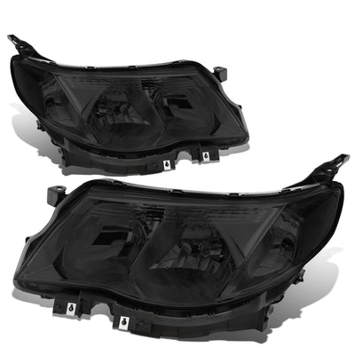 09-13 Subaru Forester Headlights - Smoked Housing - Smoked Lens - Clear Corner - Plug-n-Play - Pair