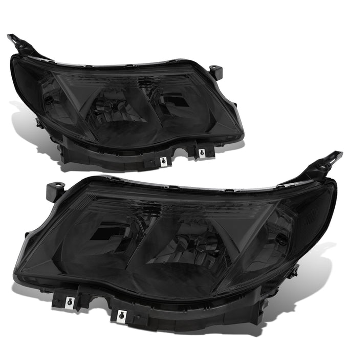 09-13 Subaru Forester Headlights - Smoked Housing - Smoked Lens - Clear Corner - Plug-n-Play - Pair