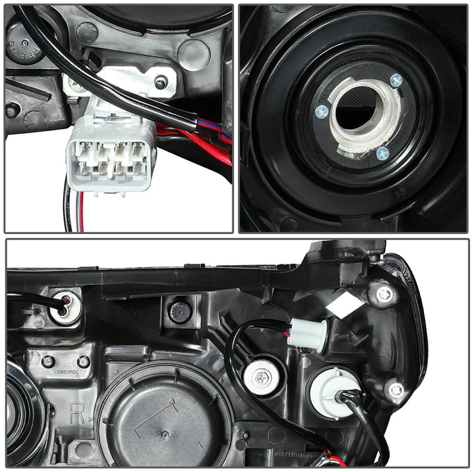 D-Motoring - 09-13 Subaru Forester Headlights - Smoked Housing - Smoked Lens - Clear Corner - Plug-n-Play - Pair - 5