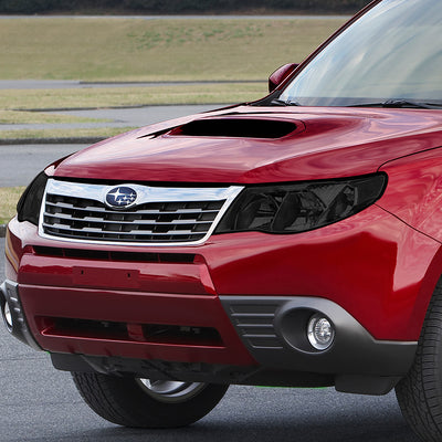D-Motoring - 09-13 Subaru Forester Headlights - Smoked Housing - Smoked Lens - Clear Corner - Plug-n-Play - Pair - 7