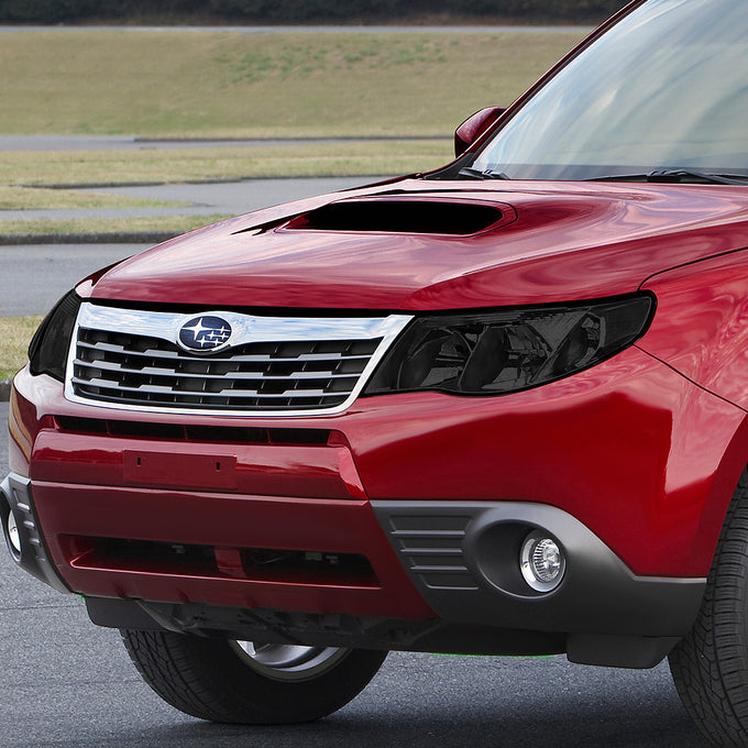 D-Motoring - 09-13 Subaru Forester Headlights - Smoked Housing - Smoked Lens - Clear Corner - Plug-n-Play - Pair - 7