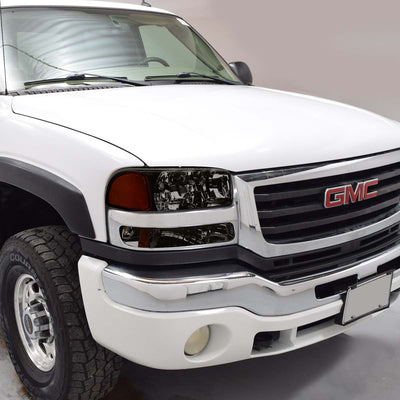 D-Motoring - Headlights - Smoked Lens - Amber Corner - Plug-n-Play - Pair - GMC Sierra 1500(HD) / 2500(HD) / 3500HD / Yukon / Sierra C3 - 6