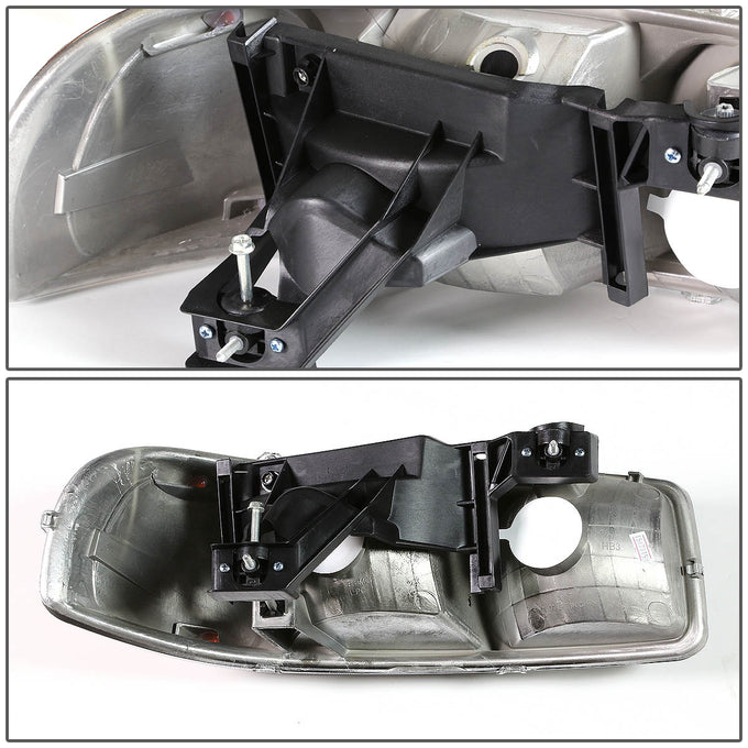 D-Motoring - 99-2007 GMC Sierra/Yukon  Headlights - Smoked Housing - Amber Corner - Plug-n-Play - Pair - 3