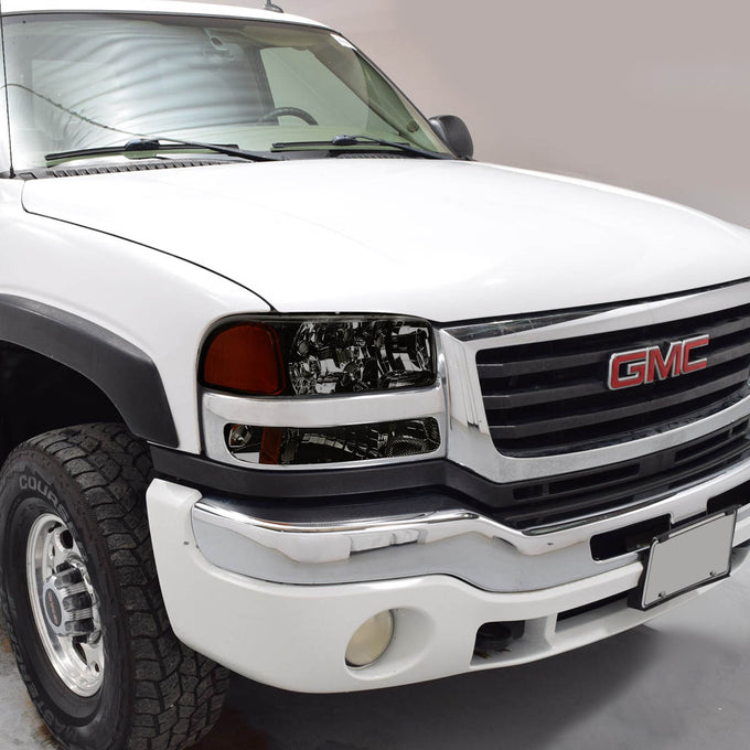 D-Motoring - 99-2007 GMC Sierra/Yukon  Headlights - Smoked Housing - Amber Corner - Plug-n-Play - Pair - 4