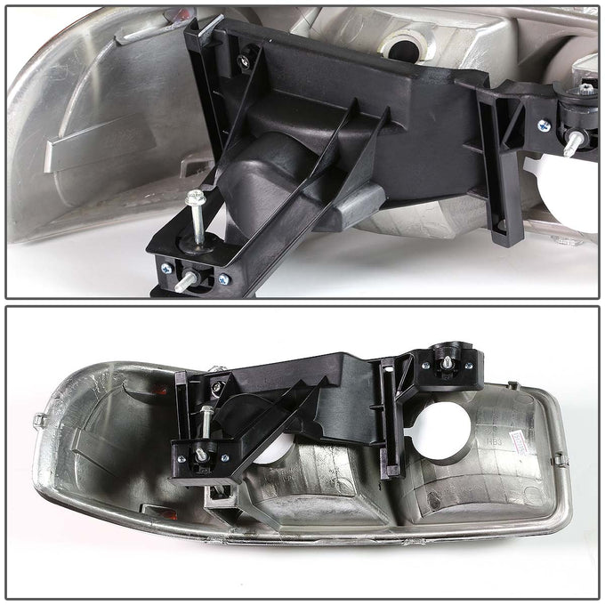D-Motoring - Headlights - Smoked Lens - Clear Corner - Plug-n-Play - Pair - GMC Sierra 1500(HD) / 2500(HD) / 3500HD / Yukon / Sierra C3 - 3