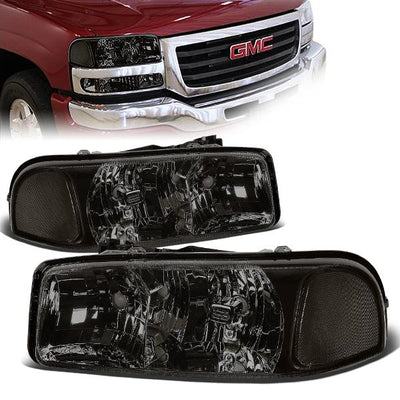 99-2007 GMC Sierra Yukon Headlights - Smoked Housing - Plug-n-Play - Pair